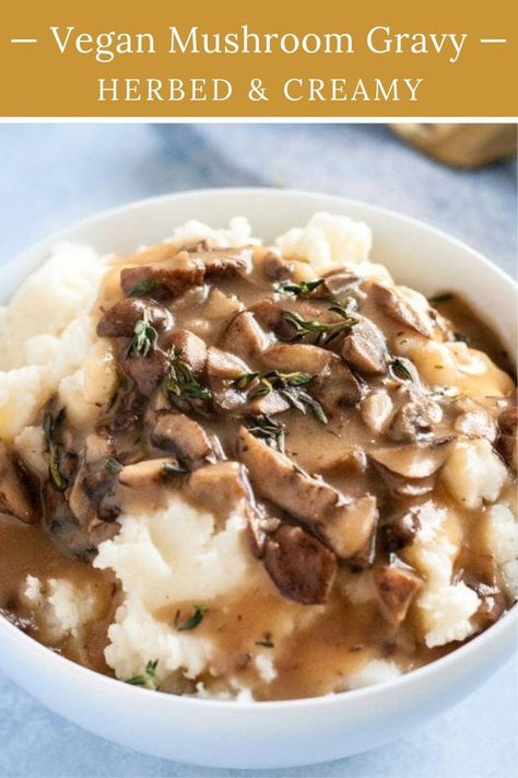 mushroom gravy Thanksgiving Mashed Potatoes, Thanksgiving Dinner Plates, Mashed Potatoes Thanksgiving, Gravy From Scratch, Vegan Mushroom Gravy, Mushroom Gravy Recipe, Vegan Mashed Potatoes, Native Foods, Vegan Mushroom