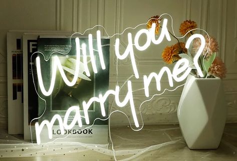 Add a fun twist to your proposal with our white "Will you marry me?" Neon sign 💍 Marry Me Neon Sign, Me Neon Sign, Burst Of Light, I Cant Lose You, The Proposal, Ready To Pop, Dear Future Husband, Dear Future, Wish You Are Here