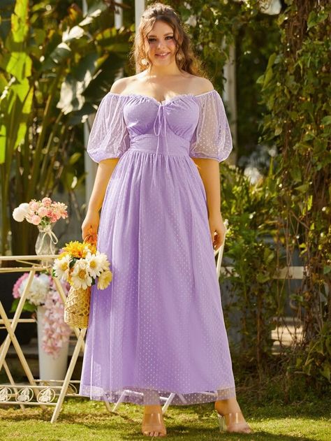 Light Purple Dress With Sleeves, Plus Size Lavender Dress, Bridgerton Dresses Plus Size, Cottage Wedding Dress, Regency Era Dresses, Purple Flowy Dress, Aesthetic Plus Size, Dresses For Plus Size Women, Wedding Outfit Inspiration