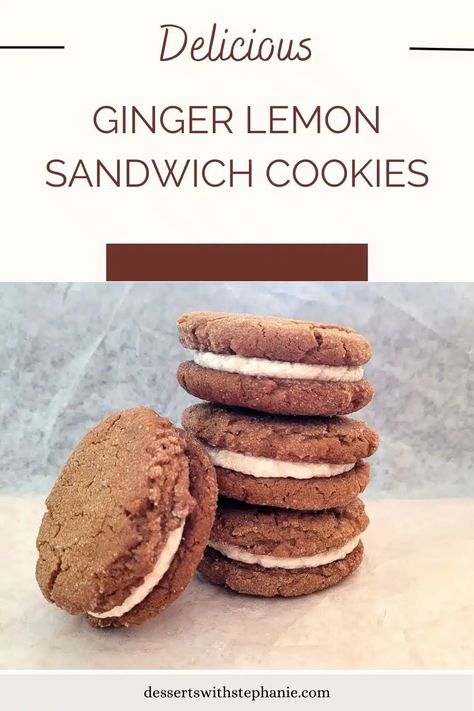 Lemon Ginger Cookies Recipe, Lemon Sandwich Cookies Recipe, Lemon Sandwich Cookies, Icebox Cookie Recipe, Lemon Sandwich, Soft Ginger Cookies, Cookie Sandwich Recipes, Lemon Cream Pies, Icebox Cookies