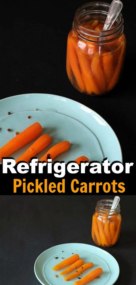 Sweet Pickled Carrots Recipe, Quick Pickled Carrots, Simple Refrigerator, Pickled Beans, Fridge Pickles, Pickled Carrots Recipe, Tartiflette Recipe, Spicy Carrots, Best Pickles