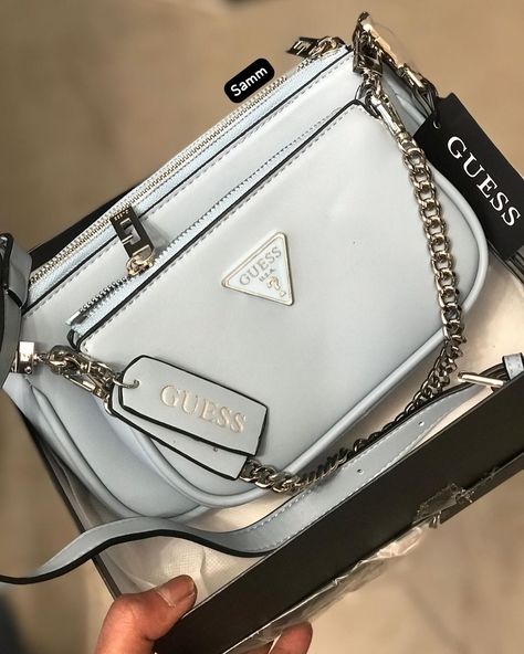 GUESS POCHETTE LATEST EDITION STYLISH POCHETTE SLING BAG WITH SHOULDER CHAIN WITH LONG SLING STRAP COMES IN BRAND BOX PACKING SIZE. 6”.9” APPROX Box Packing, Shoulder Chain, Sling Bag, Size 6, Chain, On Instagram, Quick Saves