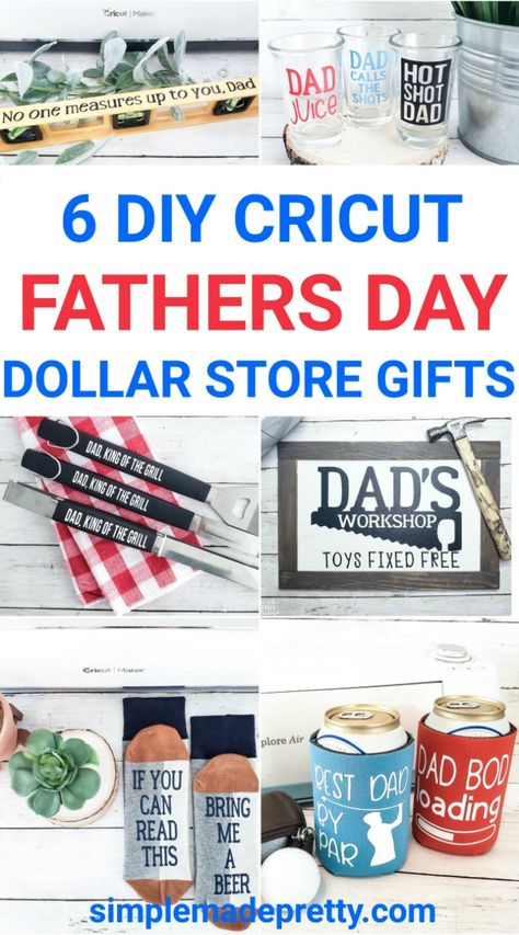 Fathers Day Gifts Ideas Diy Easy, Dollar Tree Fathers Day Gift Ideas, Father’s Day Cricut Ideas, Fathers Day Gifts Ideas Cricut, Cricut Gift Ideas, Dollar Store Gifts, Cricut Gifts, Fathers Day Gift Basket, Diy Father's Day