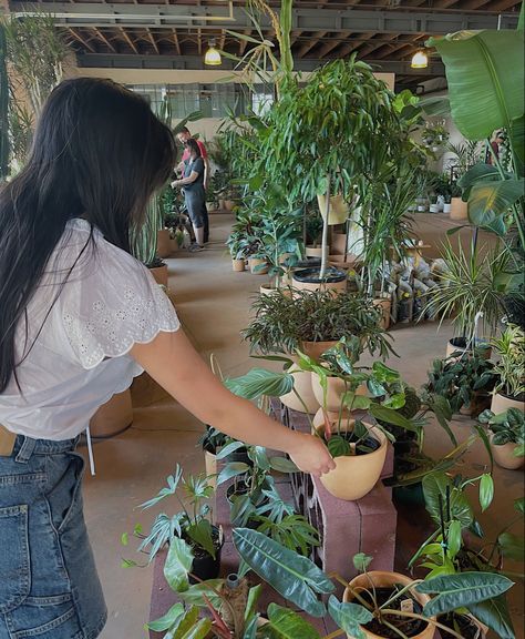 My Plant Aesthetic, Plant Shopping Outfit, Eco Girl Aesthetic, Gardening Girl Aesthetic, Plant Shopping Aesthetic, Succeful Girl Aesthetic, Gardening Aesthetic Girl, Horticulture Aesthetic, Planting Aesthetic