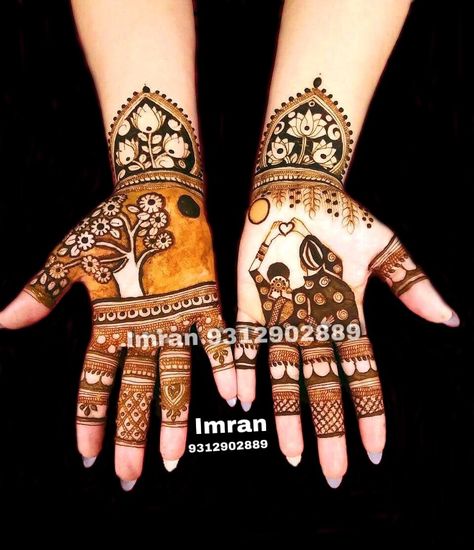 Imran mehandi art Karwachouth spacil😊 Cont📲9312902889 Vatsavitri Mehndi Simple, Vat Savitri Vrat Mehndi Design, Vadsavtri Mehndi, Vat Savitri Mehendi Design, Vatsavitri Mehndi, Vat Savitri Mehndi, Karvachoth Mehndi, Teej Mehandi Designs, Teej Mehendi