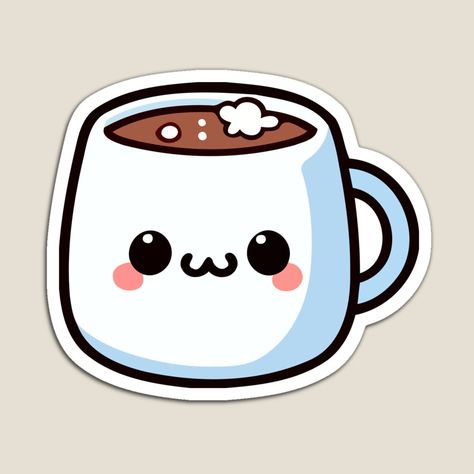 Get my art printed on awesome products. Support me at Redbubble #RBandME: https://www.redbubble.com/i/magnet/Cute-Kawaii-Hot-Chocolate-Mug-Adorable-Winter-Drink-by-Akioos/161705057.TBCTK?asc=u Kawaii Chocolate, Kawaii Mug, Inktober 2024, Winter Drink, Sticker Inspo, Chocolate Caliente, Winter Drinks, Hot Chocolate Mug, Pretty Designs