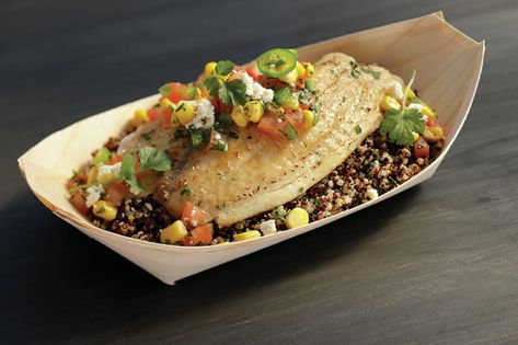 Spicy Tilapia Quinoa Bowl from Regal Springs. Recipes With Tilapia, Tilapia Fish, Quinoa Bowl, Frozen Corn, Bowl Recipe, Fish Fillet, Quinoa Recipes, Fresh Lime Juice, Bowls Recipe