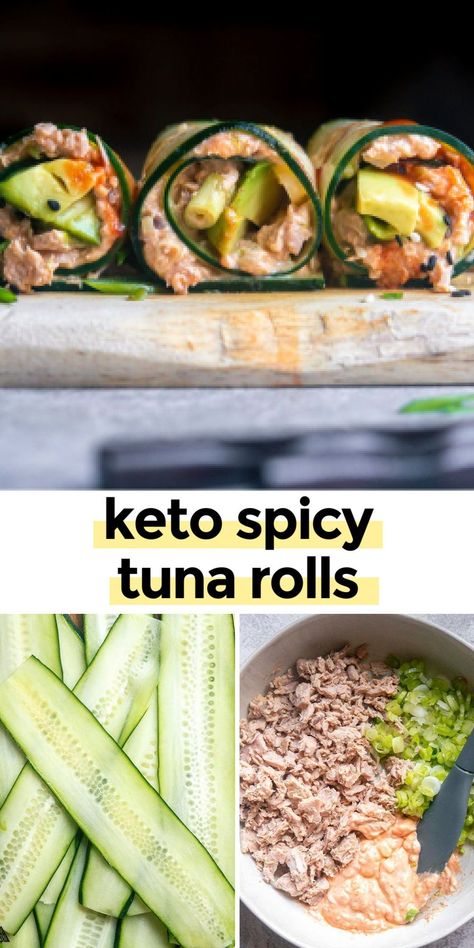 Spicy Tuna Salad, Salad Roll, Spicy Tuna Roll, Medicine Tips, Salad Rolls, Baking Powder Uses, Spicy Tuna, Low Carb Lunch, Tuna Salad