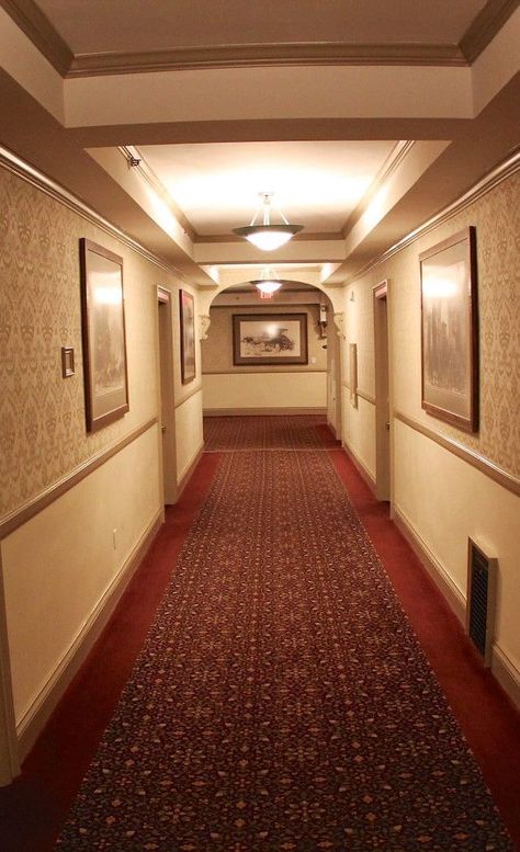 Haunted hall in Stanley Hotel. Photo: daveynin Overlook Hotel Aesthetic, Vintage Hotel Room Aesthetic, Haunted Hotel Aesthetic, Alligator Aesthetic, The Shining Aesthetic, Vintage Hotel Aesthetic, Gothic Hotel, Vintage Hotel Room, Creepy Hotel