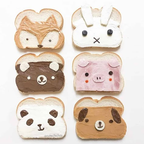 School Lunch Sandwiches, Sandwich Ideas, Decorações Com Comidas, Food Art For Kids, Cute Snacks, Sandwiches For Lunch, Kawaii Food, Fun Kids Food, Cute Desserts