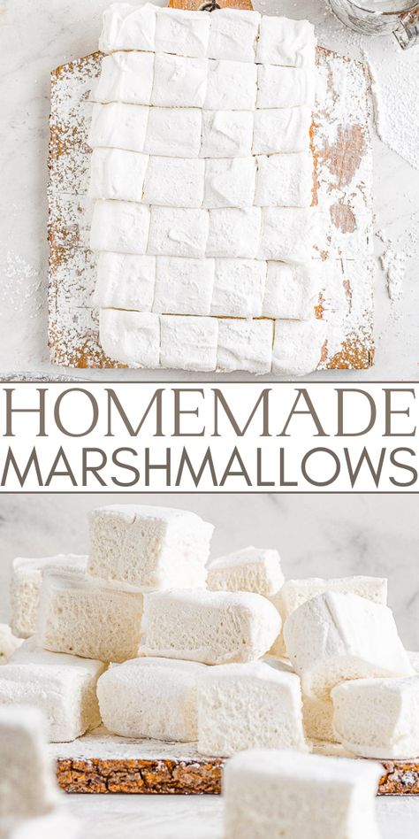 Make Marshmallows, Homemade Marshmallow Recipe, How To Make Marshmallows, Hot Chocolate Cookies, Recipes With Marshmallows, Homemade Marshmallows, Toasted Marshmallow, How To Make Homemade, Candy Recipes