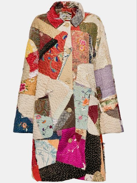 Patchwork Wool Coat, Quilted Garments, Quilted Crafts, By Walid, Embroidery Patchwork, Patchwork Coat, Applique Shirts, Planet People, Five Points