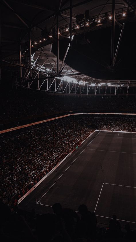 Soccer Field Aesthetic Night, Black Football Aesthetic, Football Night Aesthetic, Dark Football Aesthetic, Black Football Wallpapers, Football Pitch Aesthetic, Football Stadium Aesthetic, Stadium Aesthetic, Football Stadium Wallpaper