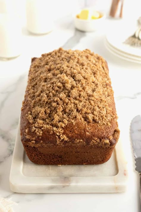 Maple Cinnamon Streusel Bread by The BakerMama Maple Sweet Bread, Streusel Bread Recipes, Maple Pancake Bread, Maple Streusel Bread, Maple Cinnamon Bread, Maple Walnut Bread, Maple Quick Bread, Maple Loaf Cake, Maple Bread Recipe