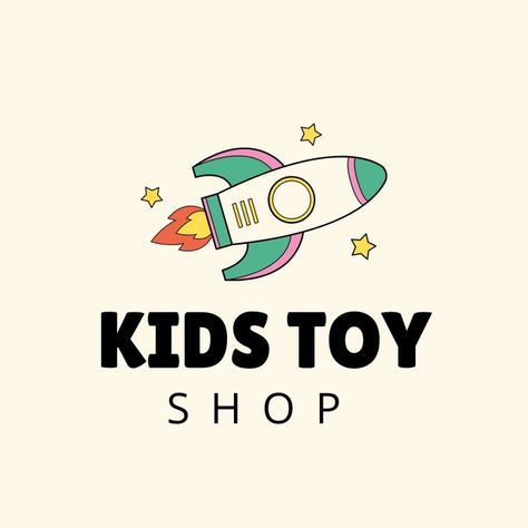 Colorful Hand-drawn Kids Toy Shop Logo Toy Shop Logo, Toy Stores, Kids Toy Shop, Kids Logo Design, Editing Tool, Brand Kit, Toy Shop, Kids Logo, Home Logo