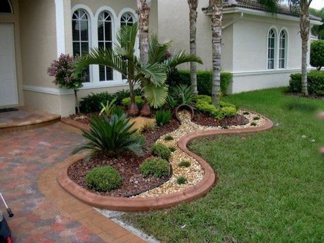 Landscpae Garden Landscaping Design Ideas, Front Yards Curb Appeal, Florida Landscaping, Front Garden Design, Front Yard Design, Rock Garden Landscaping, Square Foot Gardening, Have Inspiration, Front Yard Garden