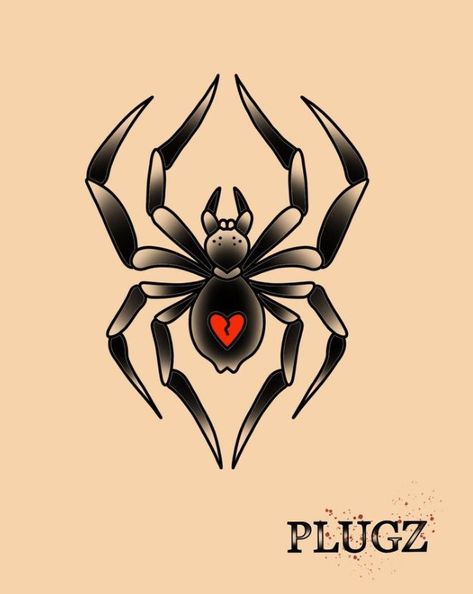 Flash Tattoo Spider, Reaper Flash Tattoo, American Trad Spider Tattoo, American Traditional Spiderman Tattoo, Spider Flash Art, Small Shaded Tattoos Simple, Traditional Tattoo Shading, American Traditional Black Widow Tattoo, Contrast Tattoo Negative Space