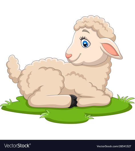 Cartoon Lamb, Grass Vector, Sheep Cartoon, Grass Illustration, Animated Clipart, Farm Animal Birthday, Eid Al Adha, Animal Birthday, Photo Images