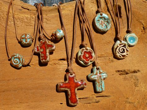 "Shea" jewelry coming soon to Etsy:)    Graceful, Free, and Courageous #boho #bohojewelry #country Clay Cross, Ceramic Crosses, Polymer Inspiration, Necklace Craft, Slab Pottery, Polymer Clay Jewelry Diy, Ceramic Pendant, Clay Jewelry Diy, Ceramics Ideas Pottery