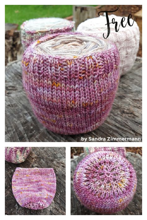 Crochet Yarn Cake Cozy, Yarn Cozy Knitting Pattern, Yarn Cozy Pattern, Yarn Holder Diy, Yarn Holders, Crochet Yarn Holder, Yarn Cozy, Yarn Bowls, Knitting For Charity