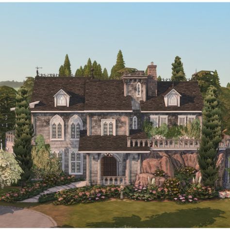 tg: @sims4lots Sims 4 Cottage Mansion, Sims 4 Country Estate, Windenburg House Sims 4, Cottage Mansion, House Sims 4, Sims 4 Cottage, Sims 4 Houses Layout, The Sims 4 Lots, Cozy Games