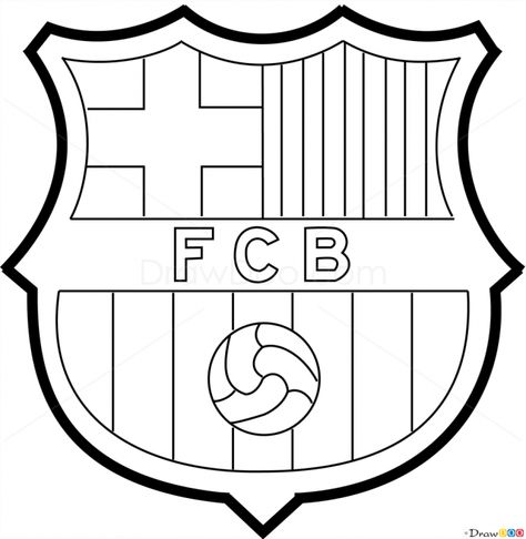 How to Draw Barcelona, Football Logos Barcelona Logo, Football Coloring Pages, Fcb Barcelona, Football Drawing, Barcelona Soccer, Barcelona Football, Barcelona Fc, Football Logo, Printable Image