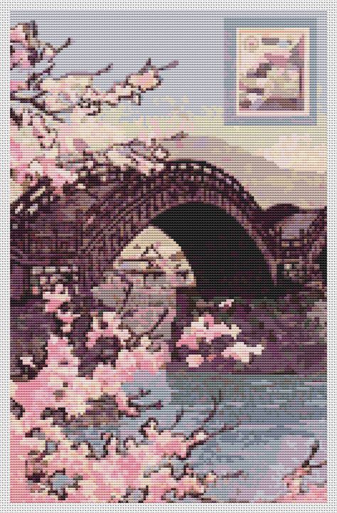 Japanese Cross Stitch, Stamp Cross Stitch, Asian Embroidery, What Sells On Etsy, Kawase Hasui, Etsy Inspiration, Mini Cross Stitch, Pixel Pattern, Japanese Embroidery