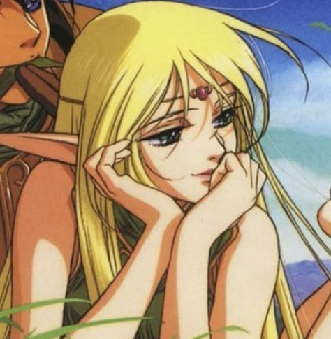 Deedlit Icon, Blonde Icons Aesthetic, Old Anime Pfp, Elf Pfp, Old Anime Style, Arte Sketchbook, Old Anime, 90s Anime, Cute Icons