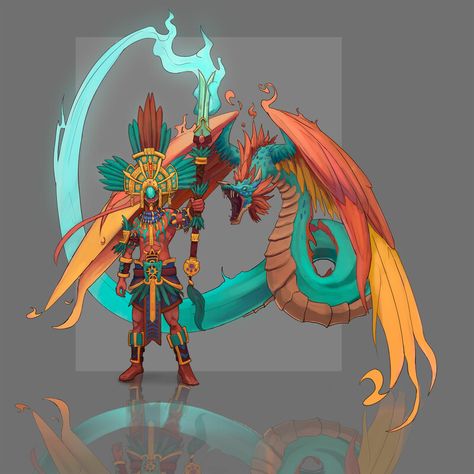 ArtStation - Aztec Priest, Vladimir Baykalov Quetzalcoatl Character Design, Aztec Character Art, Aztec Oc, Aztec Character Design, Aztec Priest, Aztec Dragon, Aztec Drawing, Mayan Art, Aztec Warrior