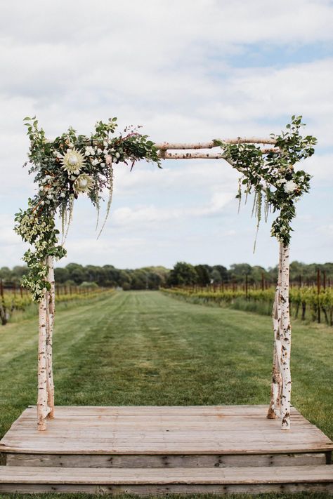 WEDDING ARCH IDEAS: 7 Most Beautiful Styles for Your Ceremony Diy Wedding Arbor, Wedding Arbor Rustic, Backyard Wedding Decorations, Garden Marquee, White Wedding Ceremony, Diy Wedding Arch, Wedding Arbors, Wedding Ceremony Ideas, Rustic Backyard