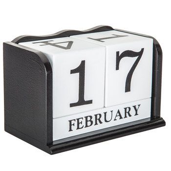 Black & White Wood Calendar Block Decor Lobby Desk, Work Cubicle Decor, Hobby Lobby Furniture, Office Block, Wood Calendar, Block Calendar, Block Decor, Work Cubicle, Kitchen Counter Top