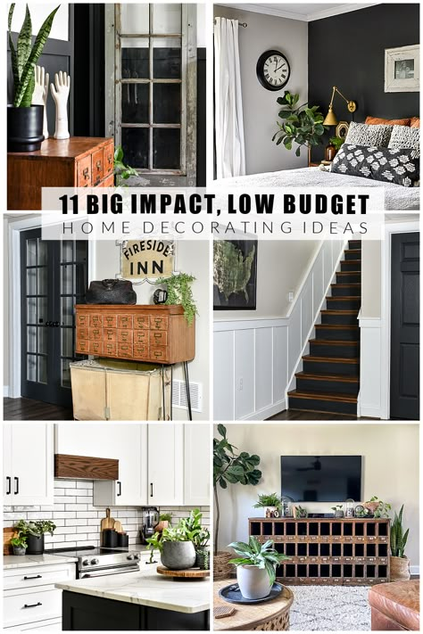 Update your home and make it a space you love with these big impact, low budget home decorating ideas! #decoratingideas #budgetdecor #homeideas Ikea Rustic, Tacky Decor, Budget Home Decor, Budget Home Decorating, Ideas Ikea, Inspire Me Home Decor, Partition Design, Budget Home, Room Partition