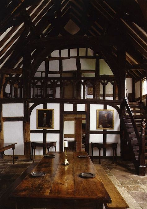 Interior of medieval manor Medieval Manor, Medieval Houses, Medieval Life, Tudor House, Tudor Style, Medieval Castle, Old Style, Manor House, Beautiful Interiors