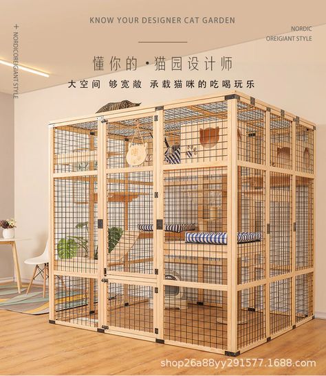 Cat cage cat villa large indoor large free space pet shop cat boarding cabinet|Cat Crates & Cages| - AliExpress Cat Crate, Cat Kennel, Cat Patio, Cat Hotel, Cat Cage, Outdoor Cat Enclosure, Cat House Diy, Pet Hotel, Outdoor Cat House