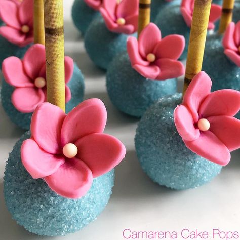 Fancy Luau, Moana Cakepops, Hawaiian Cake Pops, Luau Cake Pops, Blair Birthday, Moana Theme Cake, Moana Birthday Cake, Lilo And Stitch Cake, Moana Birthday Party Theme