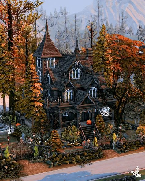 create4sims - 𝒷𝓎 𝒜𝓁𝑒𝓍𝒶𝓃𝒹𝓇𝒶 | #SponsoredbyEA ✨️From 26th of Oct to Nov 2nd @thesims has a special sale for you on Steam:… | Instagram Sims 4 Gothic Cottage, Sims 4 Witch Mansion, Sims 4 Houses Gothic, Sims 4 Spooky House, Gothic Sims 4 House, Sims 4 Paranormal House, Sims 4 Fall House, Sims 4 Forgotten Hollow, Sims 4 Goth House