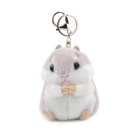 Cute Hamster Fur Pompom KeyChain-Key Chain-ZOEBER-grey color-TouchyStyle Girly Keychains, Preppy Keychain, Diy Preppy, Keychain Pom Pom, Keychain Packaging, Hamster Plush, Small Hamster, Keychain For Boyfriend, Michael Kors Keychain