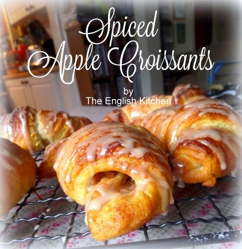 Copycat Starbucks Apple Croissant, Baked Apple Croissant, Starbucks Apple Croissant, Apple Croissants, Croissant Dough, Butter Substitute, Croissant Recipe, The English Kitchen, English Kitchen