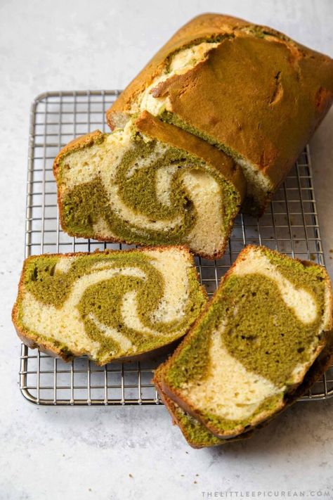 Matcha Pound Cake - The Little Epicurean Matcha Pound Cake, Sticky Rice Cake, Creaming Method, Matcha Ice Cream, Cake Liner, Cream Tea, Food Shows, Homemade Desserts, Rice Cakes