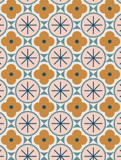 Print Flowers Pattern, Retro Tile Pattern, Floral Designs Pattern, Retro Pattern Design, Summer Graphic Design, Graphic Pattern Design, Tile Pattern Design, Retro Pattern Geometric, Summer Pattern Design