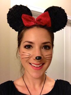 'Wearable' Halloween Costumes: Mickey - TouringPlans.com Mickey Mouse Face Paint, Minnie Mouse Face Paint, Minnie Mouse Face Painting, Mouse Face Paint, Disney Pumpkin Painting, Mickey Mouse Face, No Carve Pumpkin Decorating, Painting Pumpkins, Disney Pumpkin