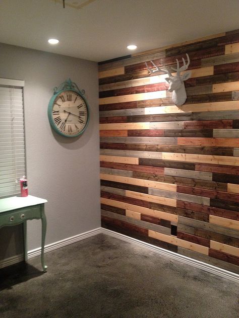 Diy Wood Accent Wall, Wood Accent Wall Ideas, Diy Reclaimed Wood Wall, Diy Reclaimed Wood, Reclaimed Wood Accent Wall, Wooden Accent Wall, Diy Pallet Wall, Wood Wall Design, Accent Wall Ideas