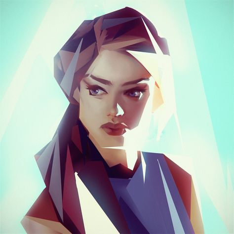 Low Poly, Wojtek Fus on ArtStation at https://www.artstation.com/artwork/Jlygm Stylized Portraits, Illustration Art Nouveau, Low Poly Character, Polygon Art, Low Poly Art, Girl Illustration, Art Video, Vintage Magazine, Art Watercolor