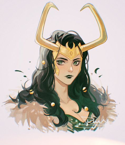 Lady Loki Fanart, Girl Fanart, Loki Tv, Thor Comic, Loki Art, Lady Loki, Loki Fanart, Superhero Villains, Loki Marvel