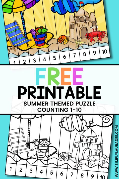 Make practicing counting by 1s, 2s, 5s, and 10s fun with these FREE Summer Skip Counting Puzzles. These are great for preschool, kindergarten and first grade! Skip Counting Puzzles, Skip Counting Activities, Ab Patterns, Counting Puzzles, Snap Cubes, Modern Homestead, Teaching Crafts, Math Tools, Skip Counting