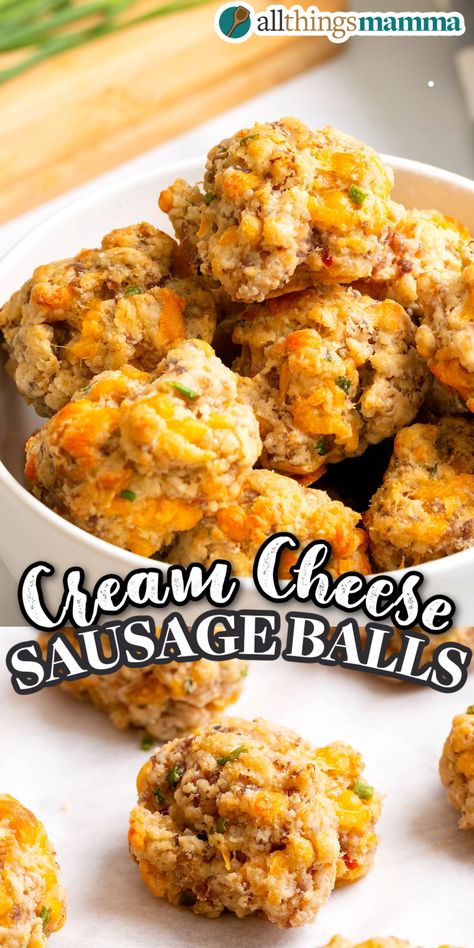 Cream Cheese Sausage Balls collage image. Quick And Easy Party Food Ideas, Thanksgiving Breakfast Appetizers, Finger Food Christmas Ideas, Thanksgiving Sausage Balls, Christmas Day Finger Foods, Thanksgiving Appetizers Kids, Xmas Party Food Appetizers, Christmas Finger Food Ideas For Parties Easy, Thanksgiving Recipes Appetizers Appetizer Ideas