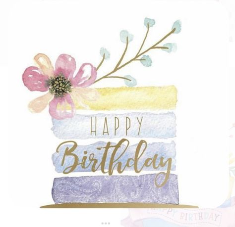 Happy Birthday Wishes Watercolor, 30th Birthday Card Watercolor, Watercolour Happy Birthday, Artsy Birthday Card, Birthday Card Painting Ideas, Happy Birthday Aquarell, Watercolour Birthday Card Ideas, Easy Watercolor Birthday Cards, Happy Birthday Watercolor Card