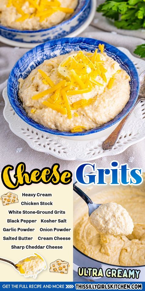 Loaded Grits, Grits Recipe Breakfast, Easy Fall Treats, Creamy Cheesy Grits, Cheesy Grits Recipe, Aip Paleo Breakfast, Grits Recipes, Basil Soup Recipe, Grits Casserole