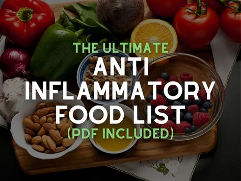 The Ultimate Anti-inflammatory Food List (PDF included) - Jackie Silver Nutrition Inflamatory Foods, Anti Inflammation Diet, Anti Inflamatory, Med Diet, Mind Diet, Keto Diet Snacks, Inflammation Diet, Meal Plan Keto, Keto Diet Foods