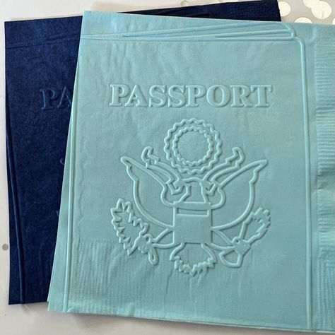 Fly Woman, Vintage Travel Party, Teal Napkins, Travel Bridal Showers, Paper Napkin Folding, Travel Baby Shower Theme, Hunter Wedding, Travel Baby Showers, Retirement Travel